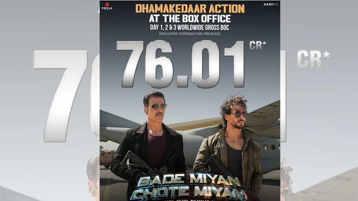 Bade Miyan Chote Miyan Worldwide Box Office Akshay Kumar Tiger Shroff Action Film Collection Crossed 76.01 cr