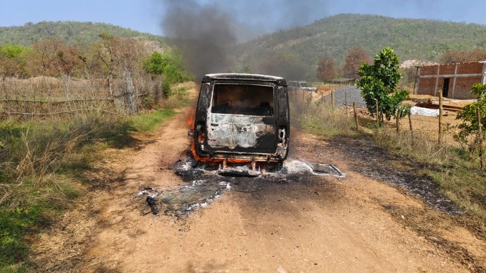 Illegal liquor storage caught fire in SST train in Mahasamund