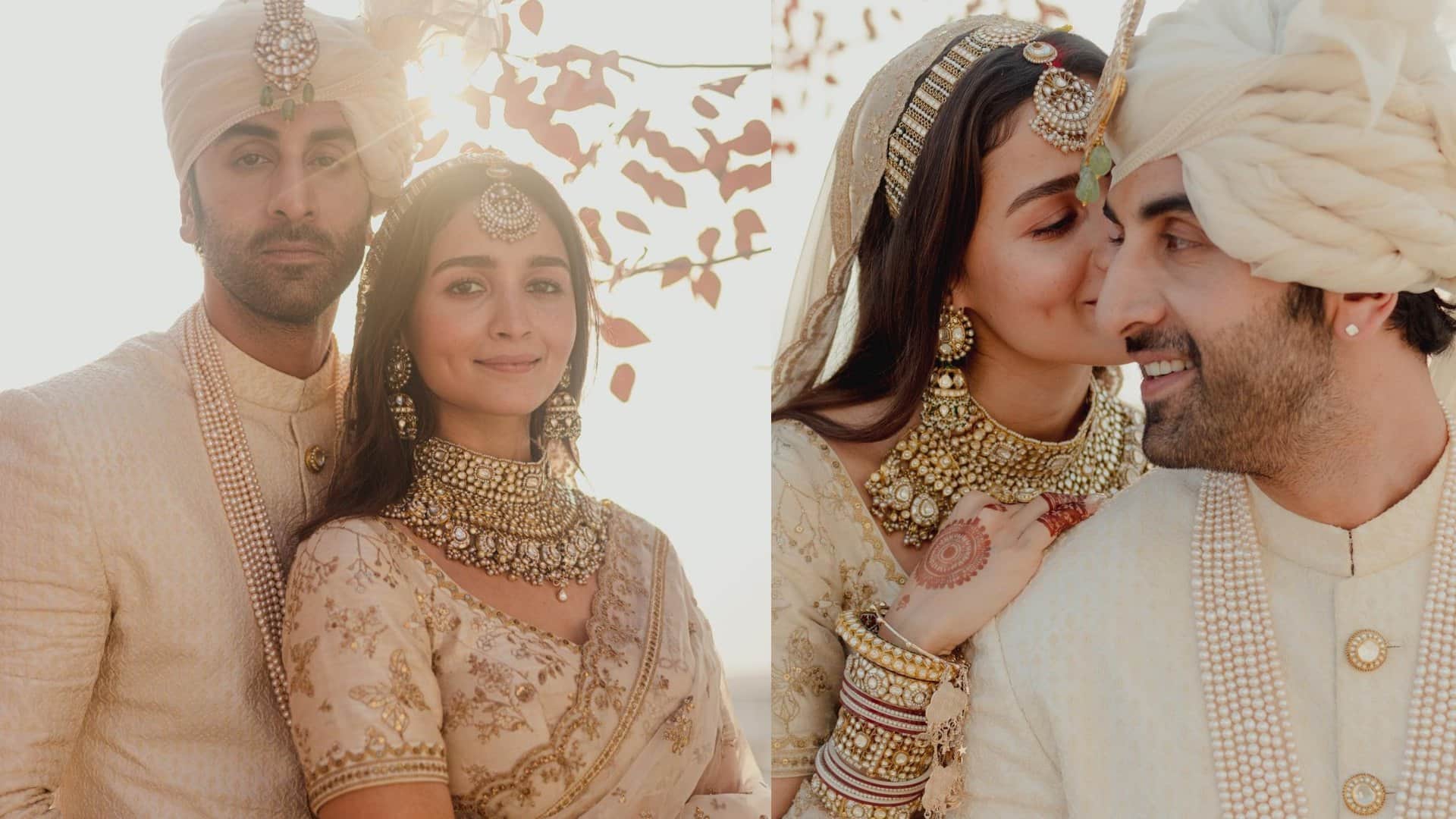 Alia Bhatt and Ranbir kapoor Wedding anniversary Alia bhatt wedding saree look