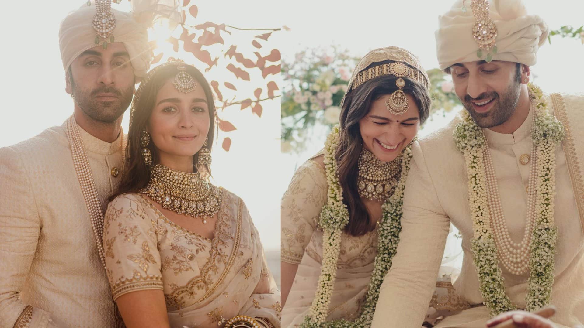 Alia Bhatt and Ranbir kapoor Wedding anniversary Alia bhatt wedding saree look