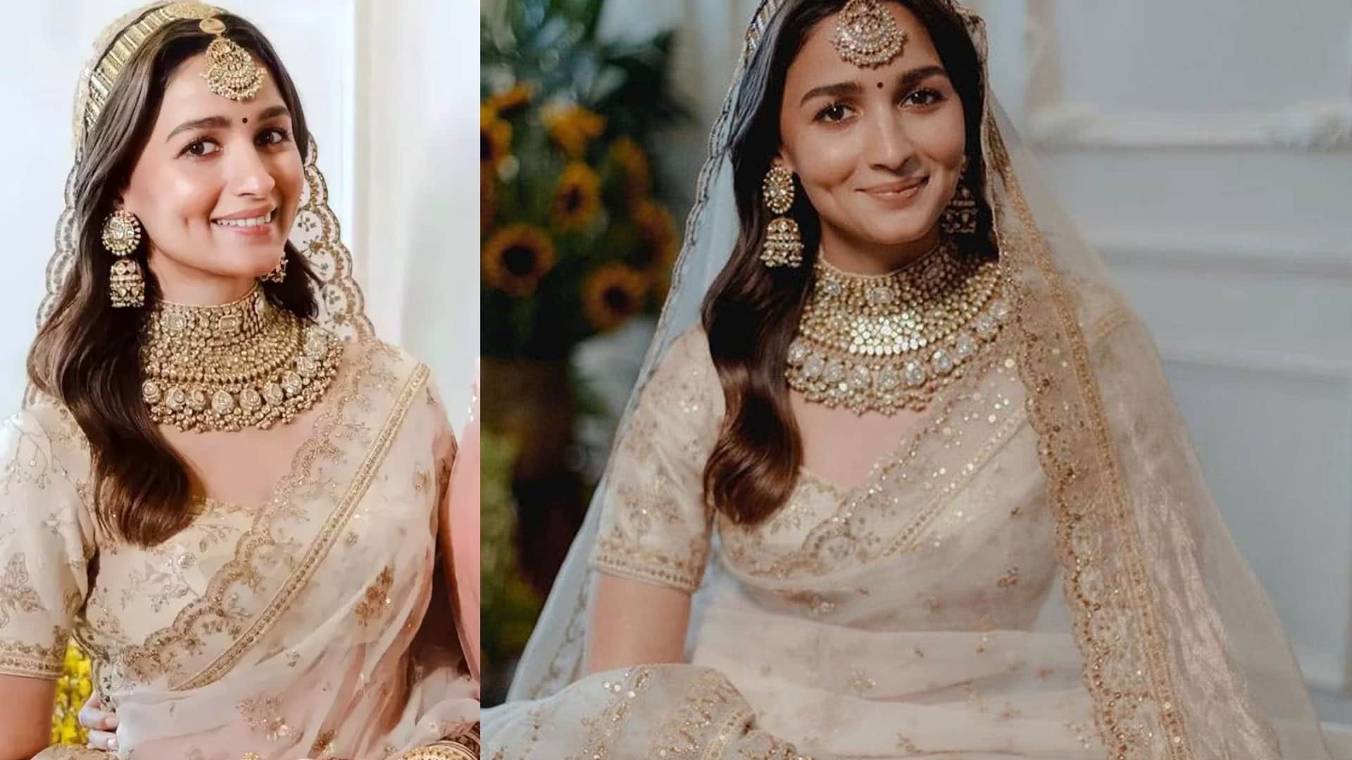 Alia Bhatt and Ranbir kapoor Wedding anniversary Alia bhatt wedding saree look