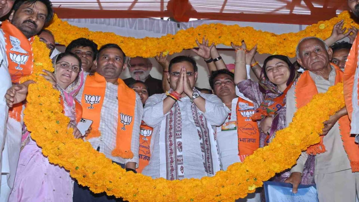 Hanumangarh: CM Bhajanlal Sharma held election public meeting in Nohar.