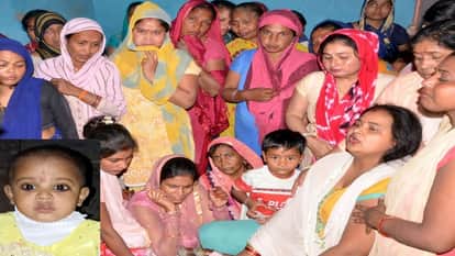 संभल में बच्ची की मौत के बाद गमगीन परिजन