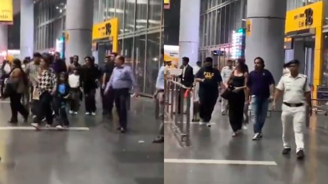 Shahrukh khan Suhana khan Abram arrived kolkata to watch the ipl match between kkr and lsg amid heavy security
