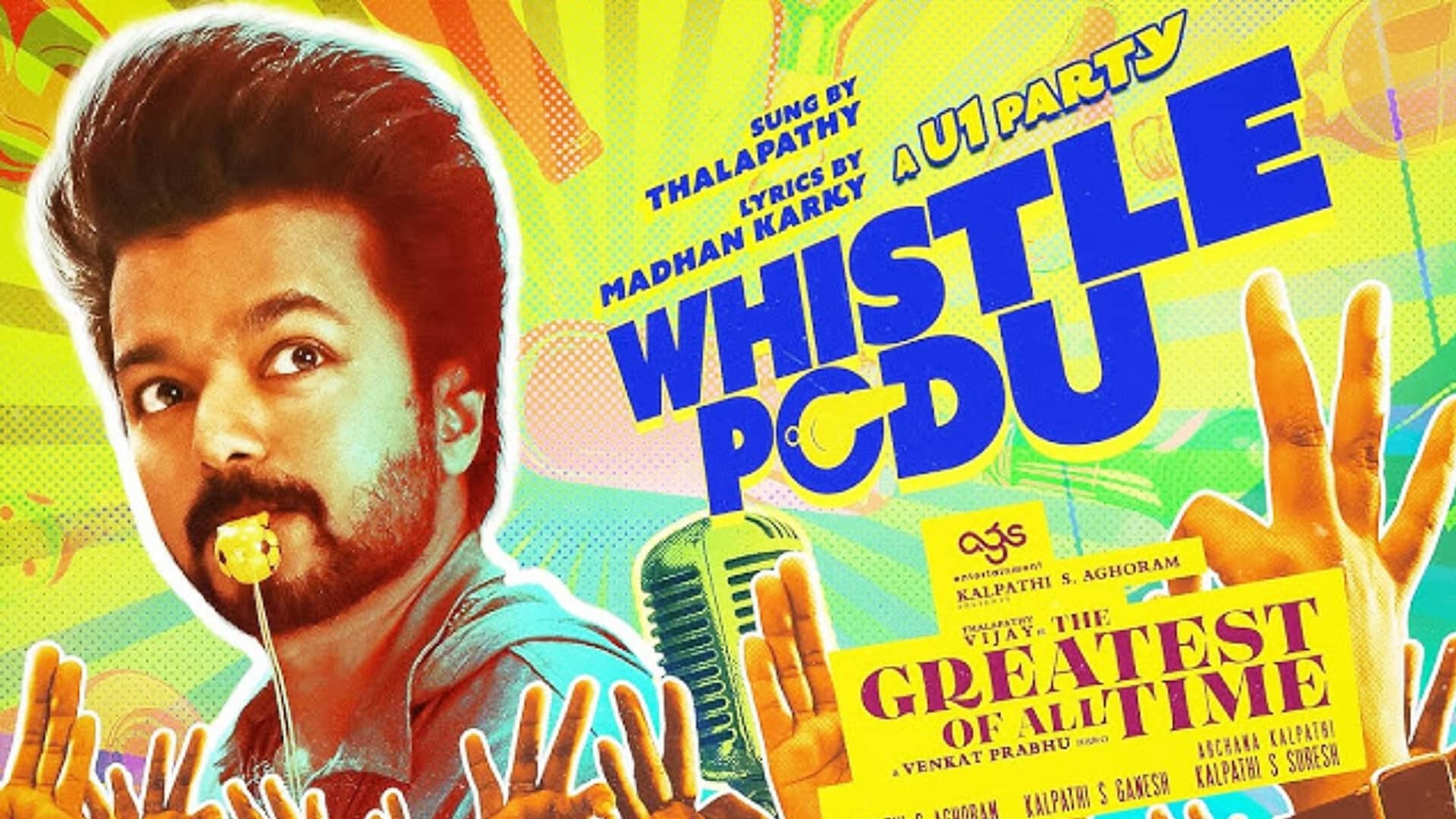 Vijay Film GOAT Greatest Of All Time First song whistle podu release featuring Prabhudeva Ajmal Ameer Prasanth