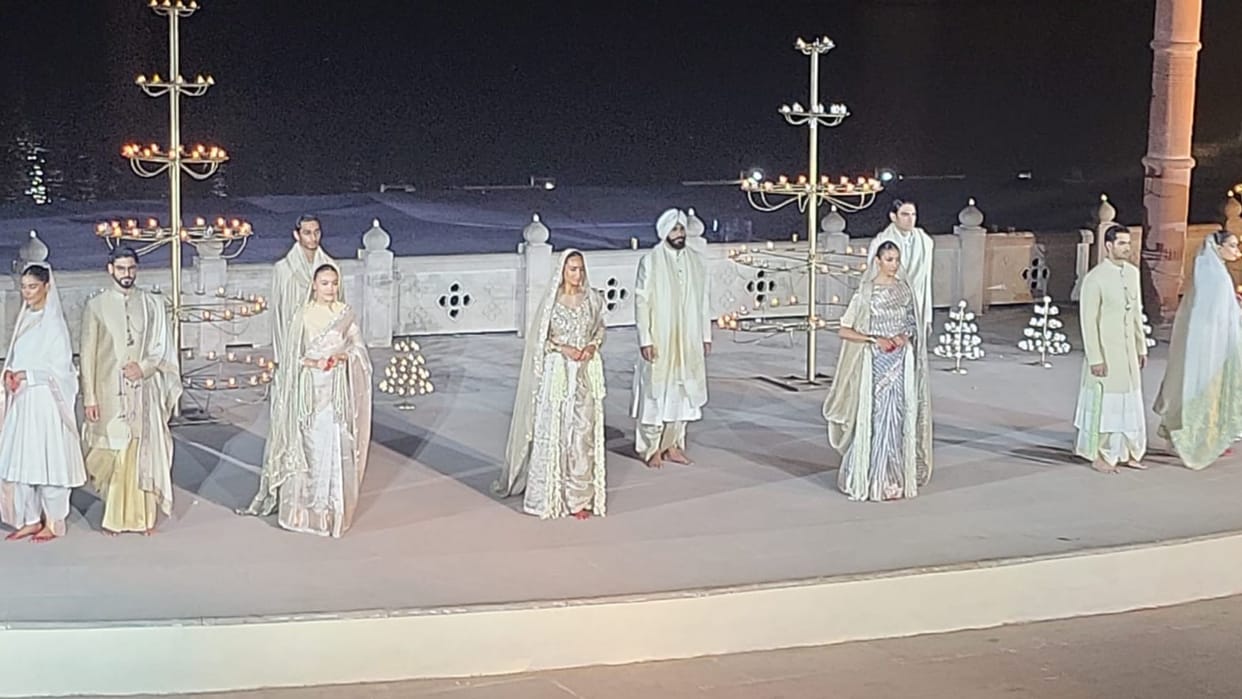 Models wearing Banarasi silk walked the ramp at Namo Ghat in varanasi