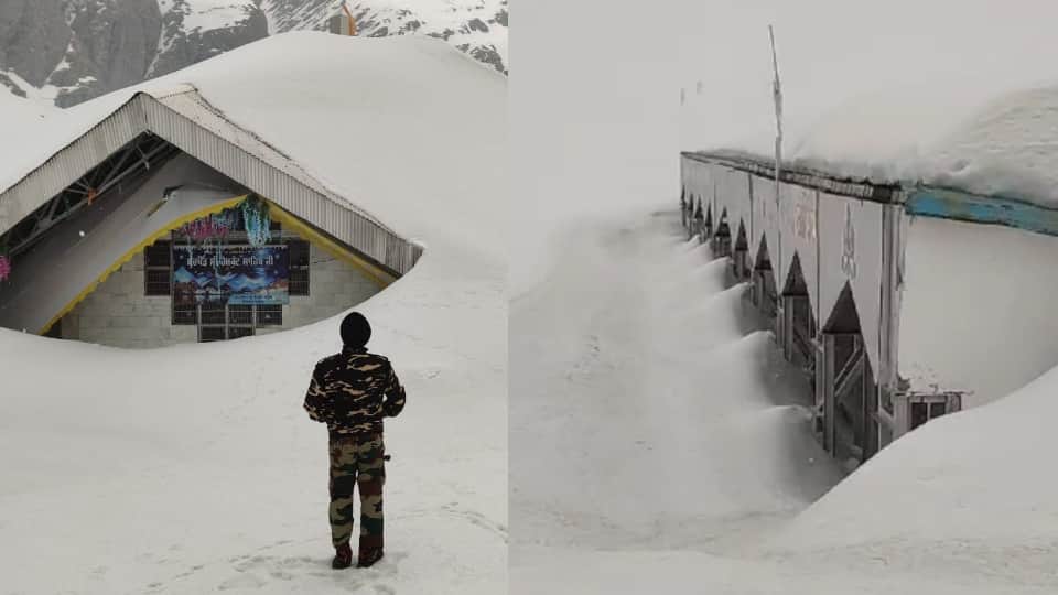 Hemkund Sahib Covered With 15 feet snow lake also frozen doors to open on May 25 photos