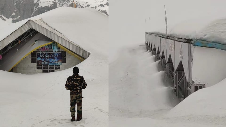 Hemkund Sahib Covered With 15 feet snow lake also frozen doors to open on May 25 photos