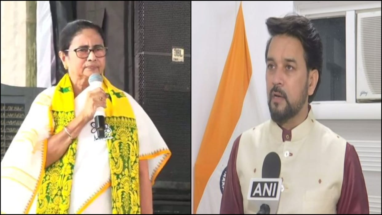 West Bengal mamata banerjee dares IT officials to check chopper of BJP leaders arurag thakur allegations