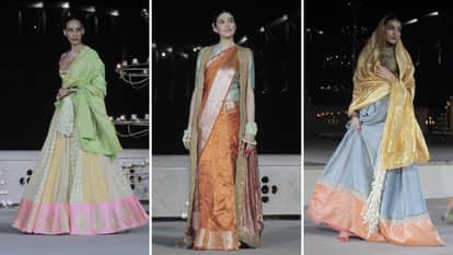 Ranveer and Kriti ramp walk in fashion show on the banks of Ganga