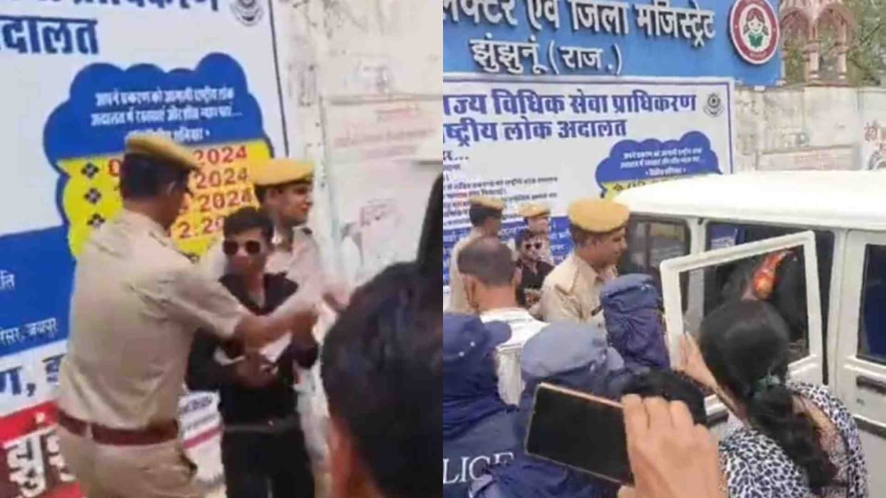 Jhunjhunu News: Police detained eight for trying to enter Collector Chamber.