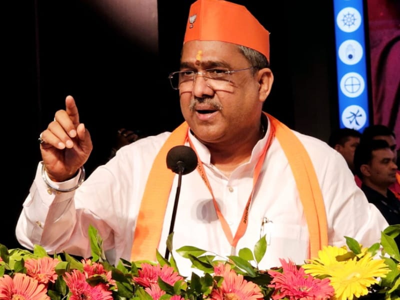 BJP leader Sunil Bansal addressed party workers in Lucknow.