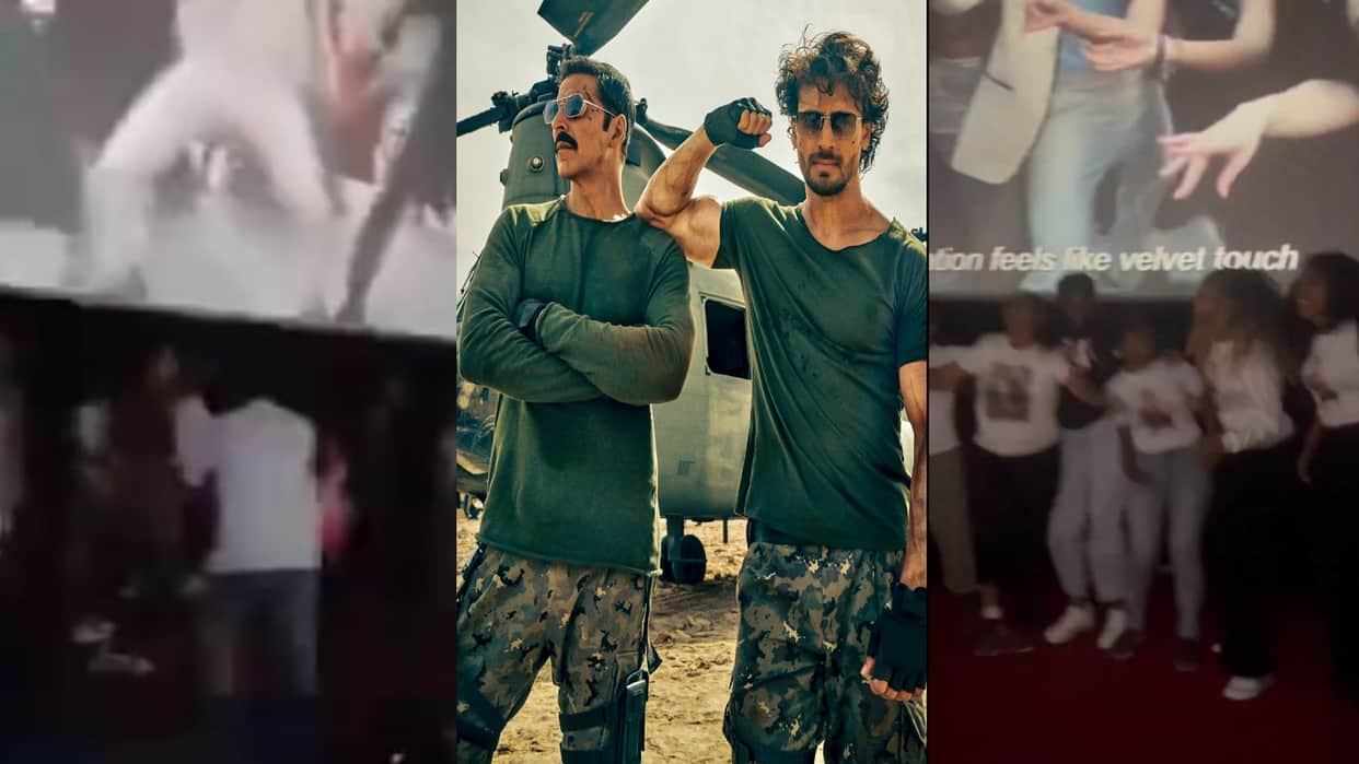 BMCM Fans dance on Mast Malang Song in theater wear Akshay Kumar-Tiger Shroff customized t-shirts viral video