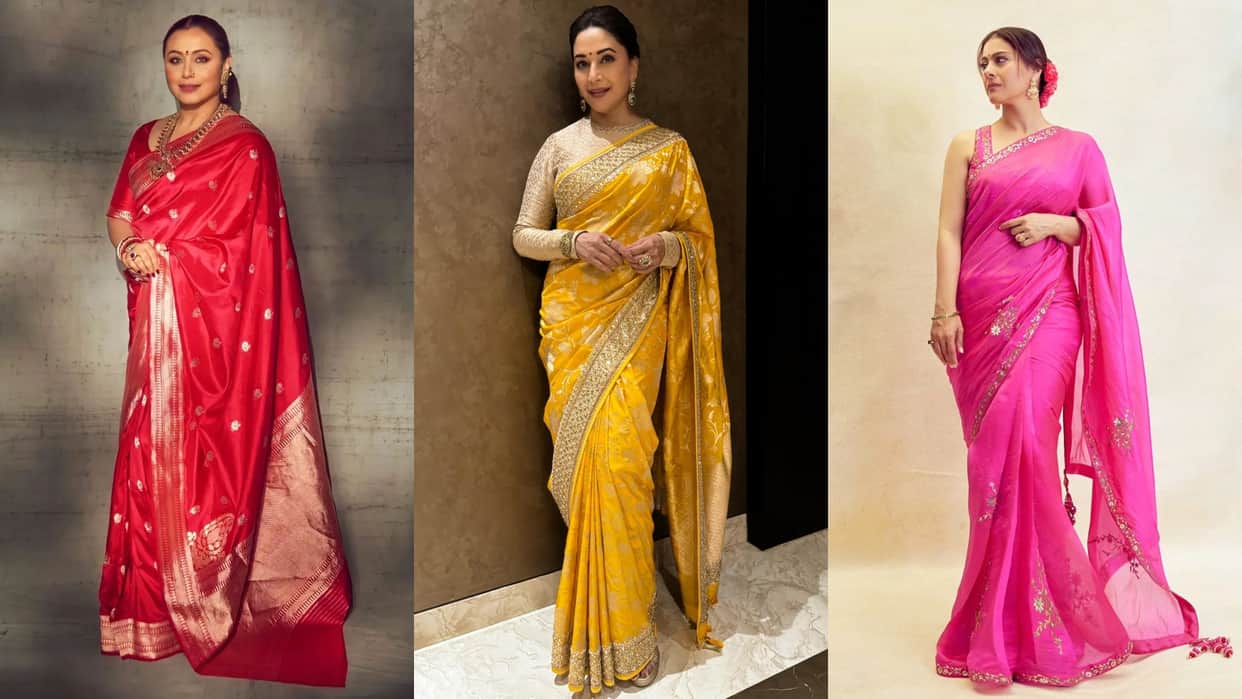 Navami Puja 2024 trendy saree for navami puja ceremony at home
