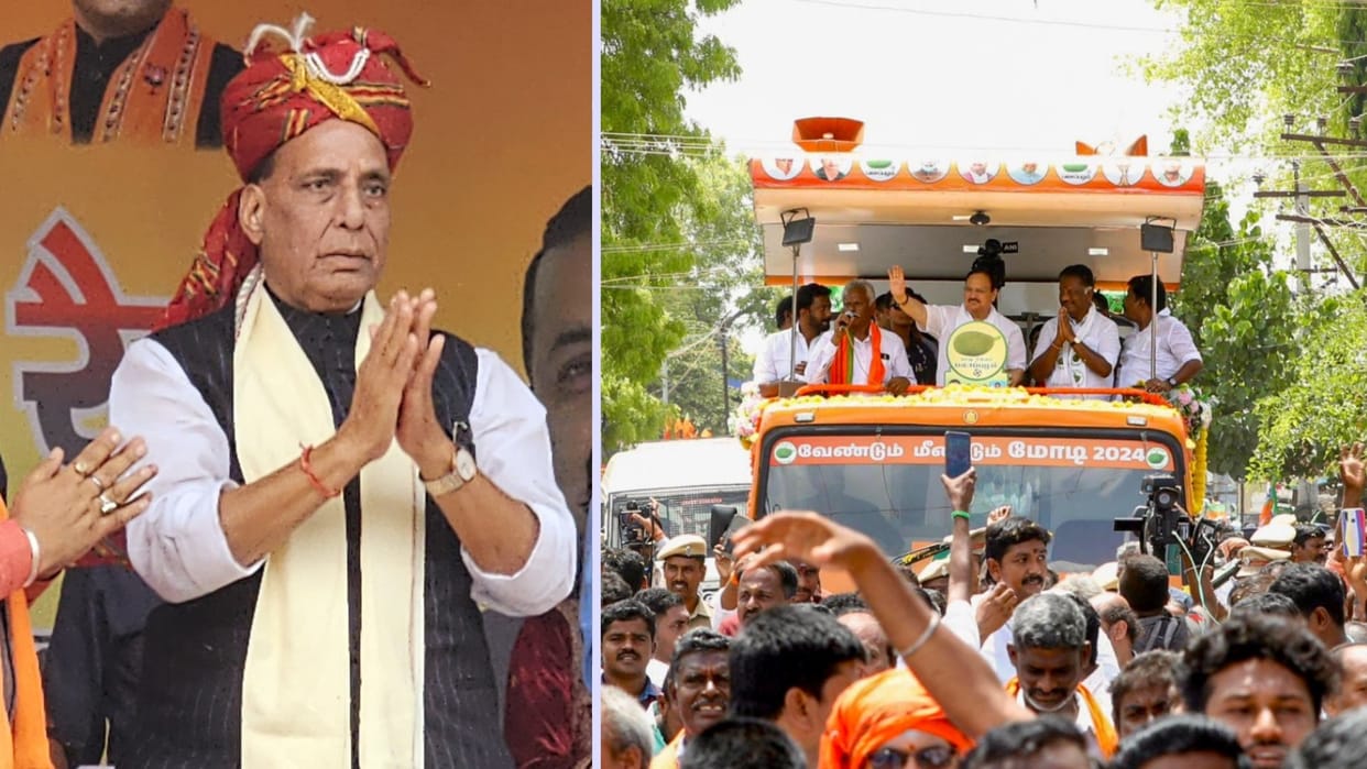 Tamil Nadu Lok Sabha Election Rajnath Singh and JP Nadda Slams DMK and Congress