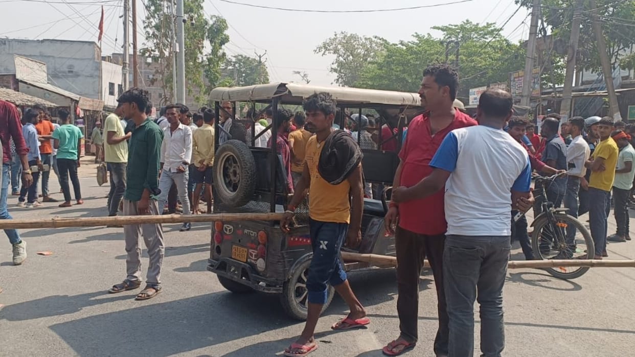 A young man leaving home for work was hit by a bike rider.