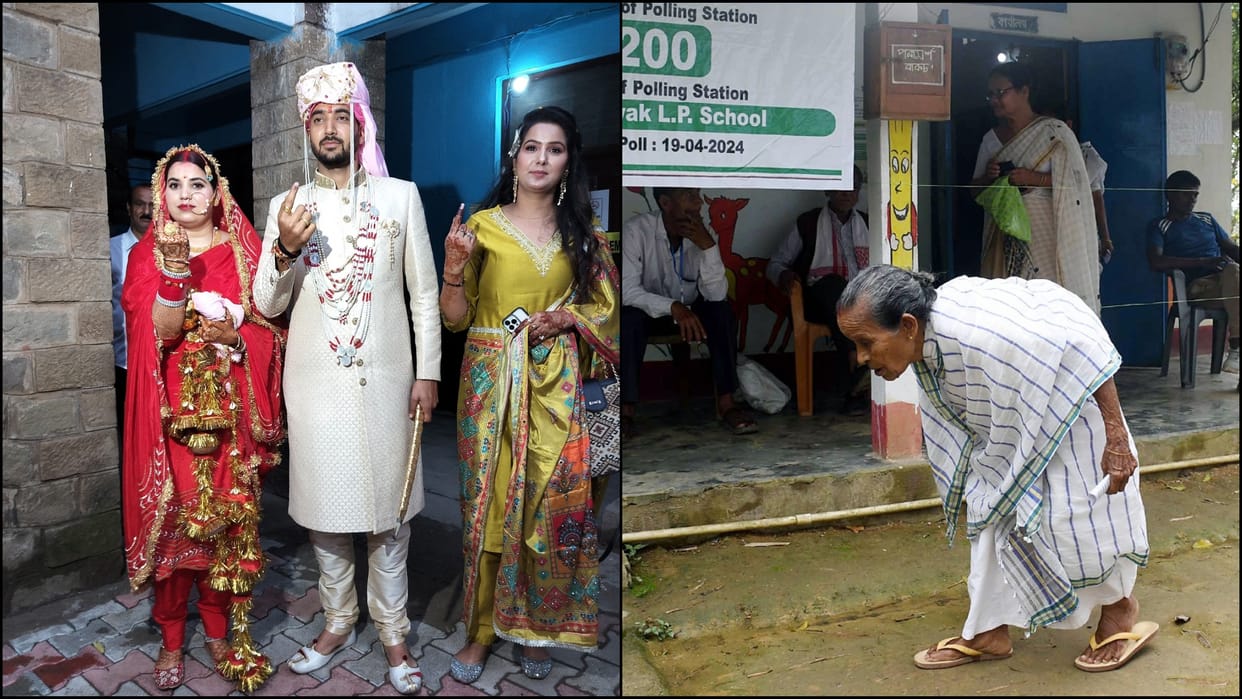 Lok Sabha Polls photos election commision first phase voters voting Polling Booth news in hindi
