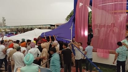 पंजाब में बदला मौसम: तेज आंधी के साथ आई बरसात, पठानकोट में आप उम्मीदवार के कार्यक्रम में पंडाल गिरा Rain with storm in Punjab weather update news