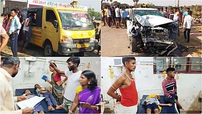 Bihar: नालंदा में स्कूल वैन और कार की जोरदार टक्कर, आठ बच्चों समेत चालक घायल, सभी इलाजरत Bihar: Heavy collision between school van and car in Nalanda, driver along with eight children injured