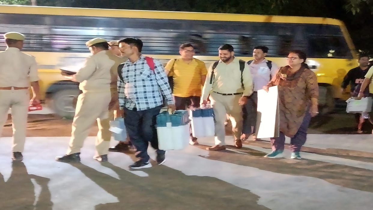 EVMs deposited in strong room after voting in Pilibhit Lok Sabha
