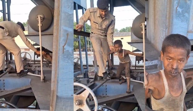 The child playing sat between the wheels of the coach, came to Hardoi from Lucknow, RPF did the rescue
