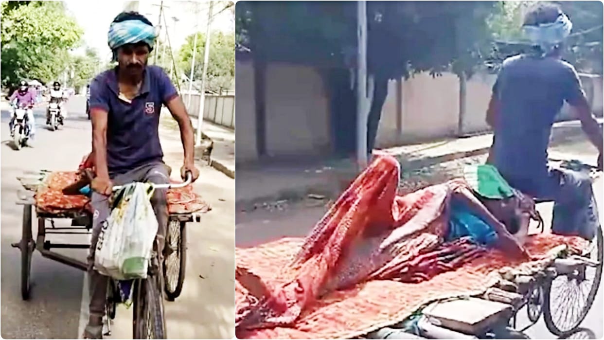 Bhagalpur: After not getting an ambulance from Mayaganj hospital, son took his mother home on a cart