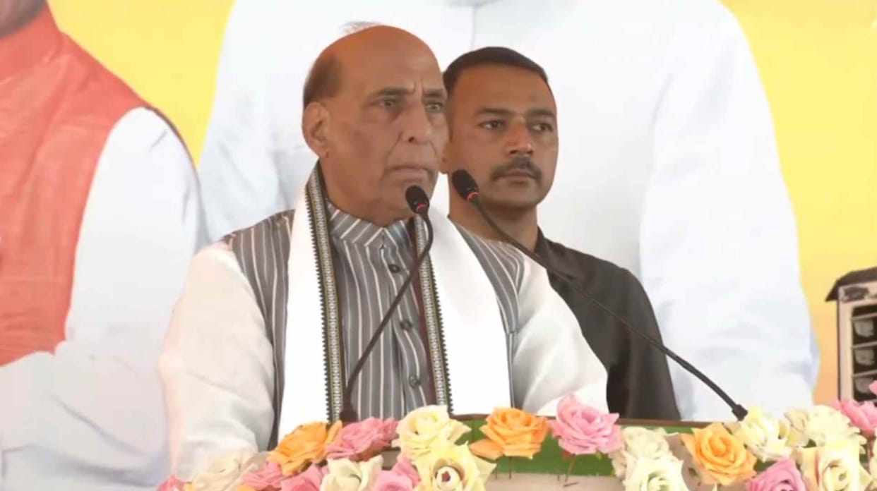 Defence Minister Rajnath Singh Addressing a public rally in Murshidabad West Bengal