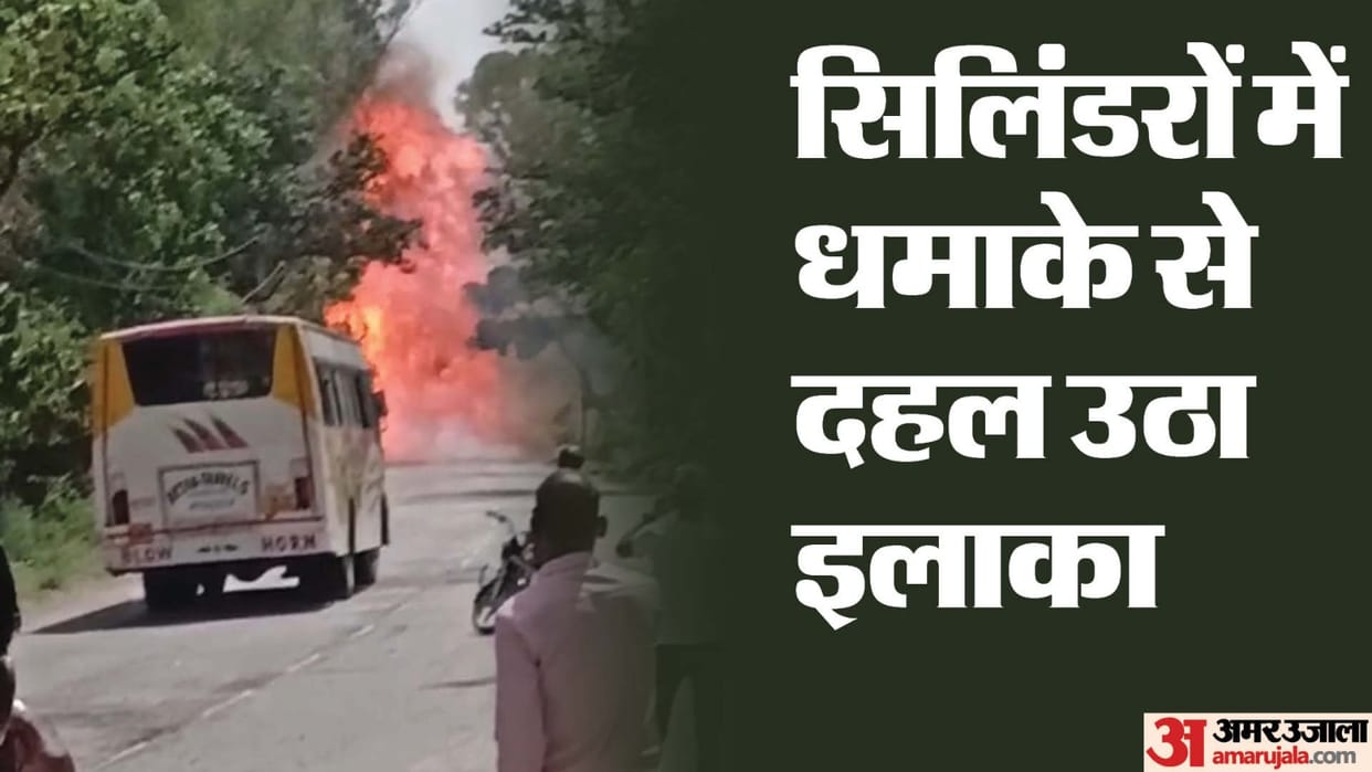 Truck caught fire on Moradabad-Kashipur highway, cylinders burst
