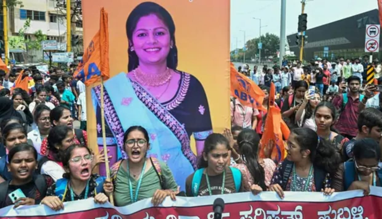 karnataka hubballi neha hiremath murder case bjp holds statewide protest