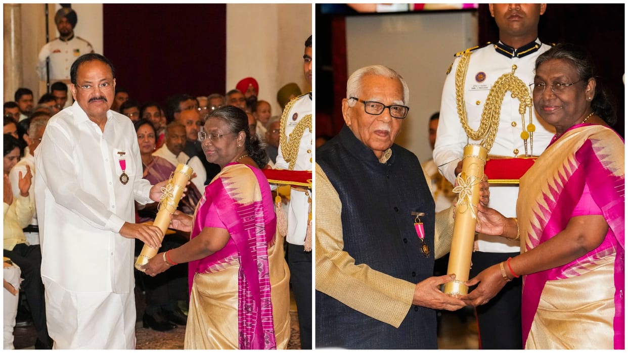 Venkaiah Naidu and other dignitaries were honored with Padma awards President Murmu honored