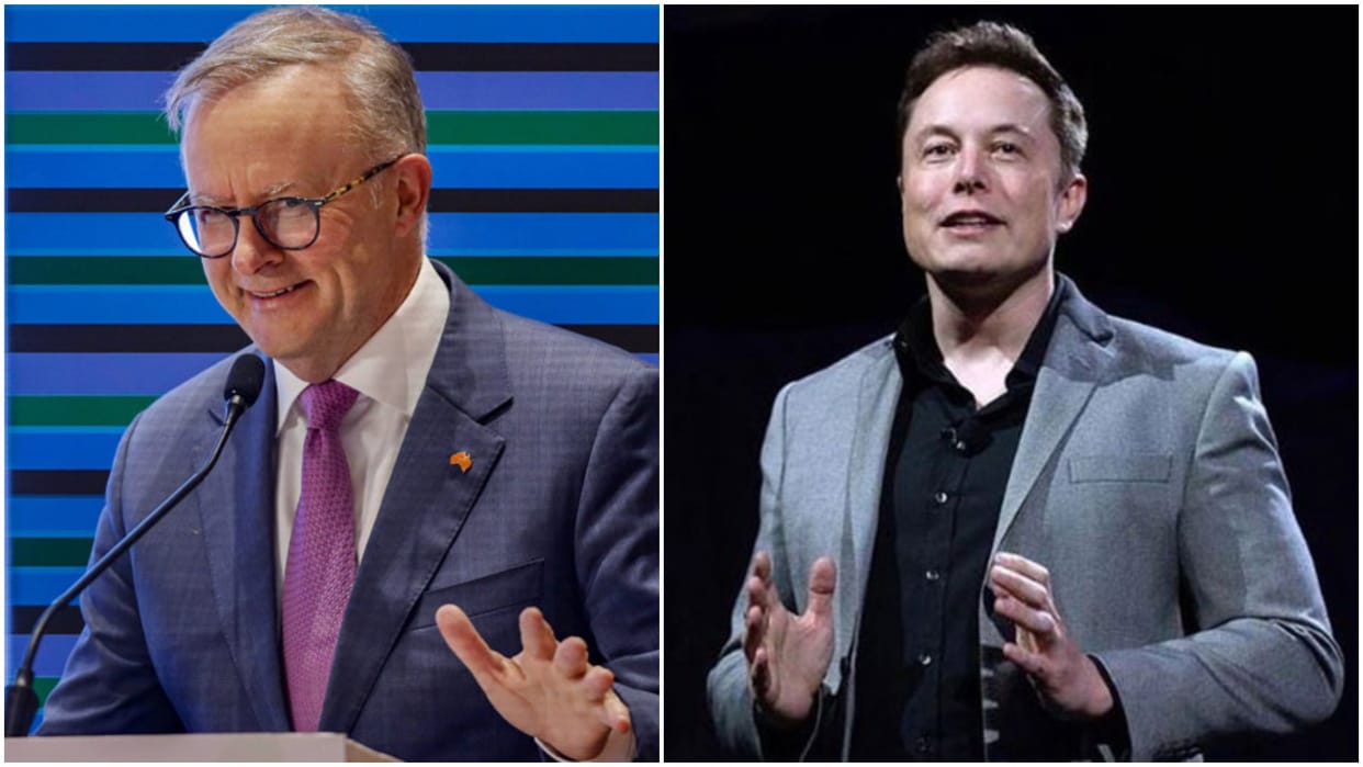 Musk vs  Australian PM Albanese clash over violent video