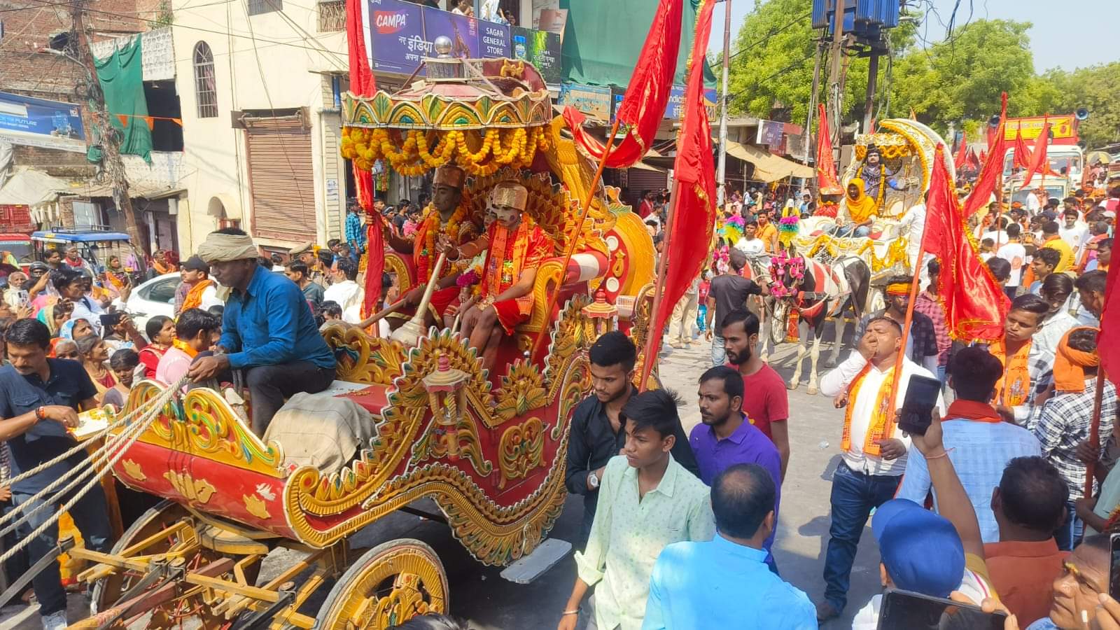 hanuman birth anniversary celebration with grand procession in varanasi