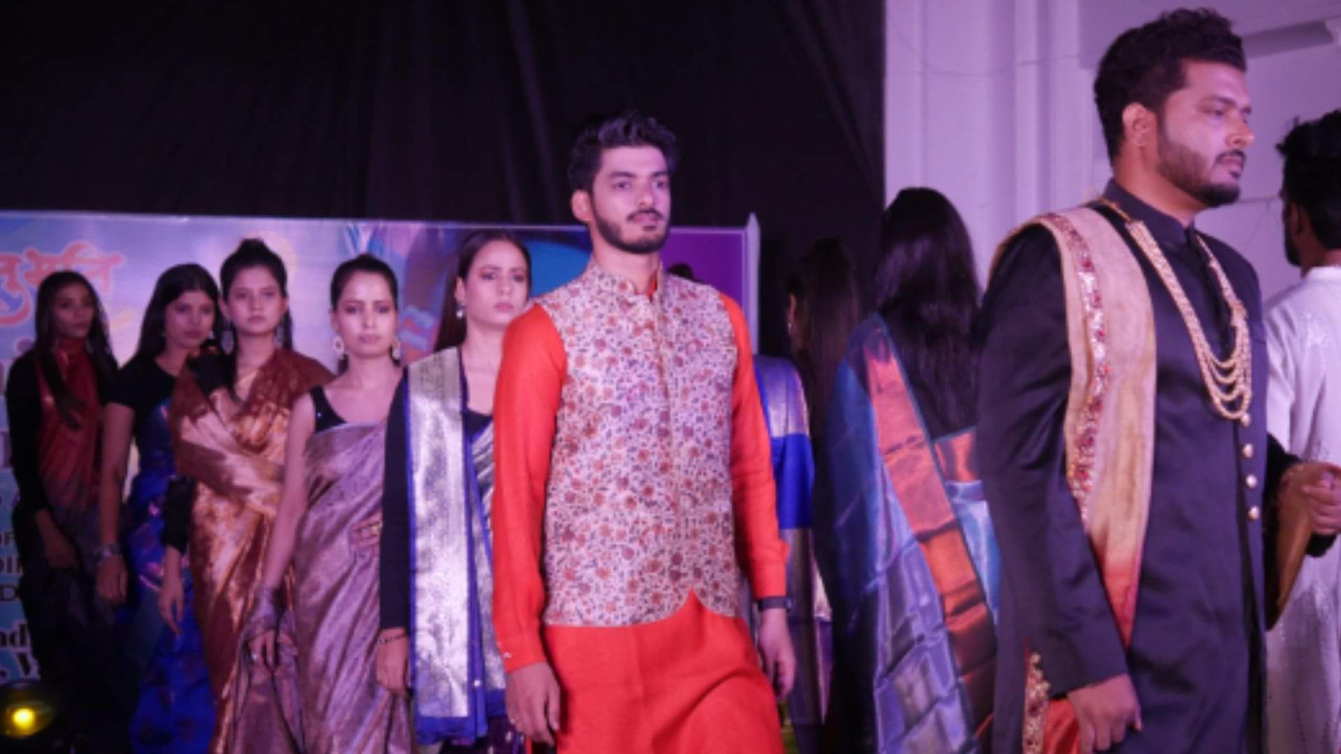 MGKVP fashion show Students presented in Banarasi sarees and Madhubani print designer dresses