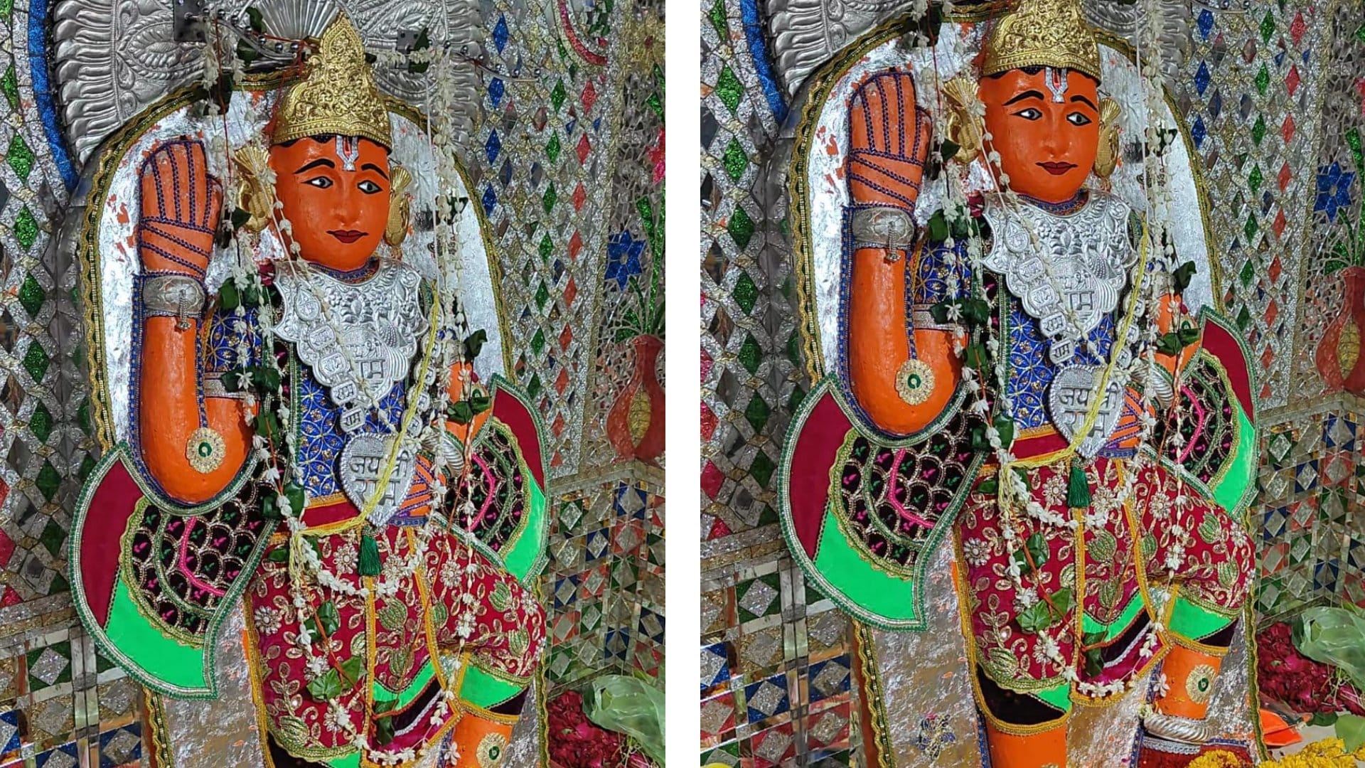 प्राचीन मंशापूर्ण हनुमान मंदिर को आकर्षक ढंग से सजाया गया