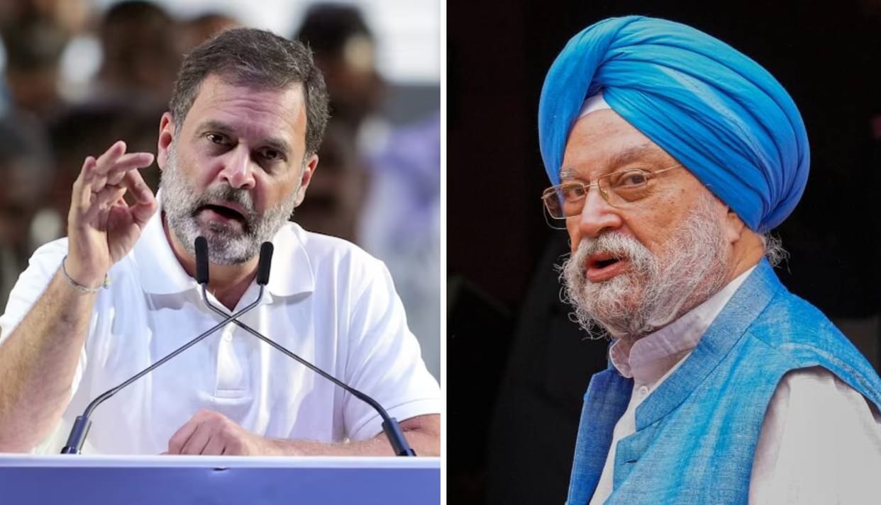 rahul gandhi target pm modi over surat Lok sabha seat bjp unopposed win hardeep puri befitting reply