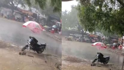 Weather changed in Varanasi and sonbhadra and bhadohi storm rain and hail