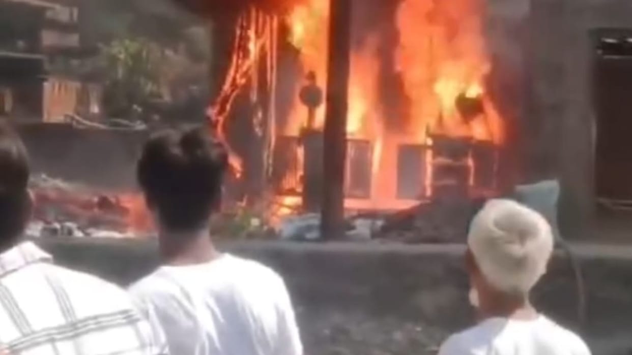 Two transformers caught fire in mau Lights of 600 houses off