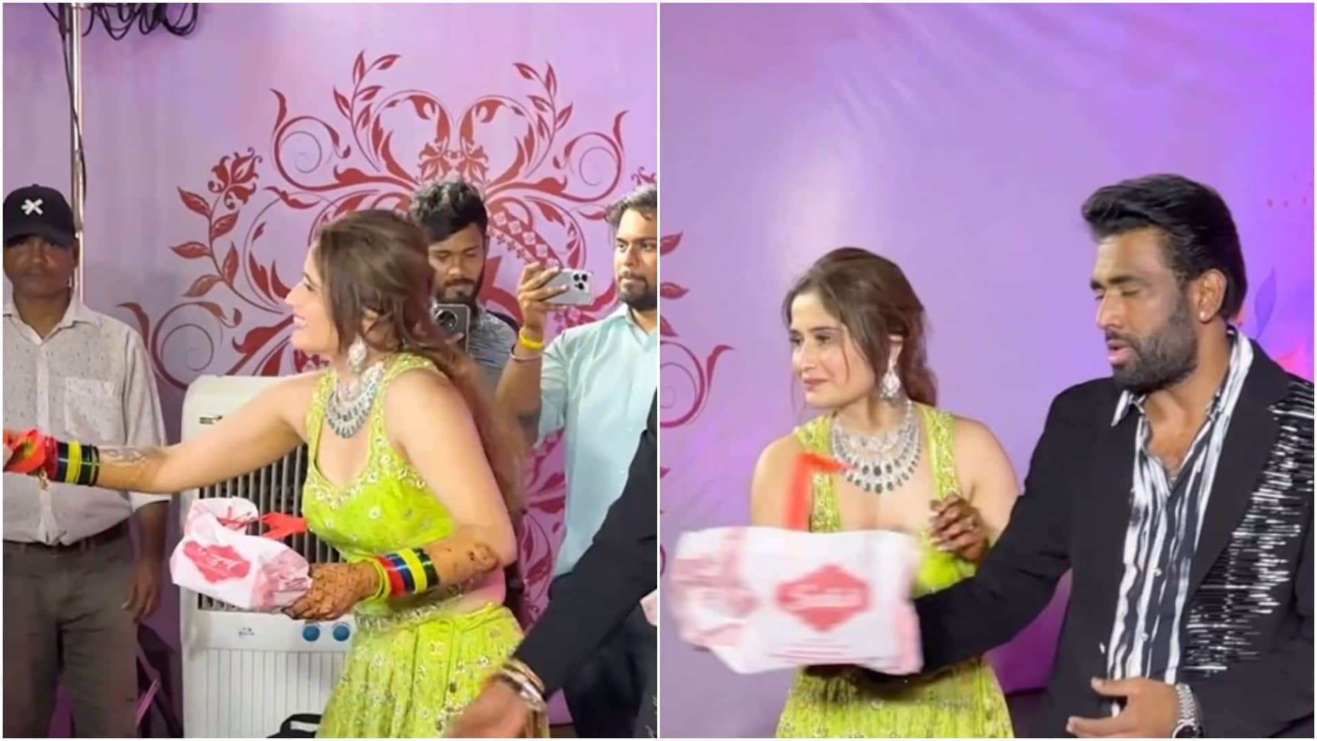 Arti singh Dipak Chauhan Wedding: Govinda Niece Distribute Sweets for Media people with Krushna Abhishek