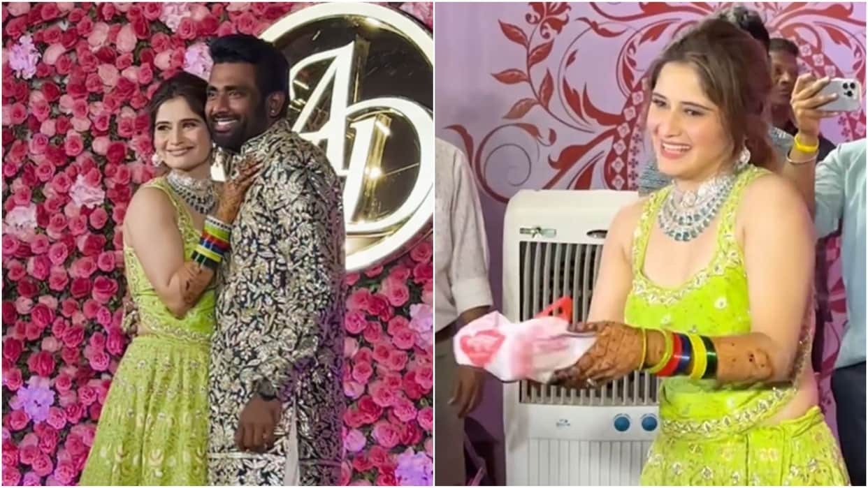 Arti singh Dipak Chauhan Wedding: Govinda Niece Distribute Sweets for Media people with Krushna Abhishek