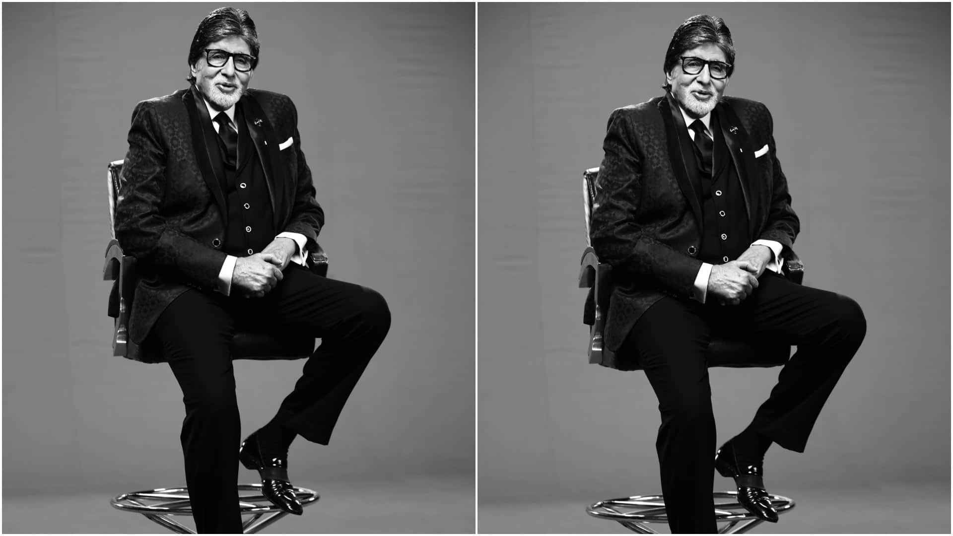 Amitabh Bachchan Shares Photos from KBC set also wrote about hectic day where shoot non stop without breaks