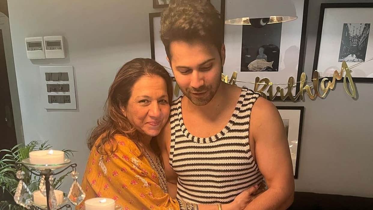 Varun Dhawan 37th birthday cake-cutting with mom Karuna pet dog Joey enjoyed actor teases new movie