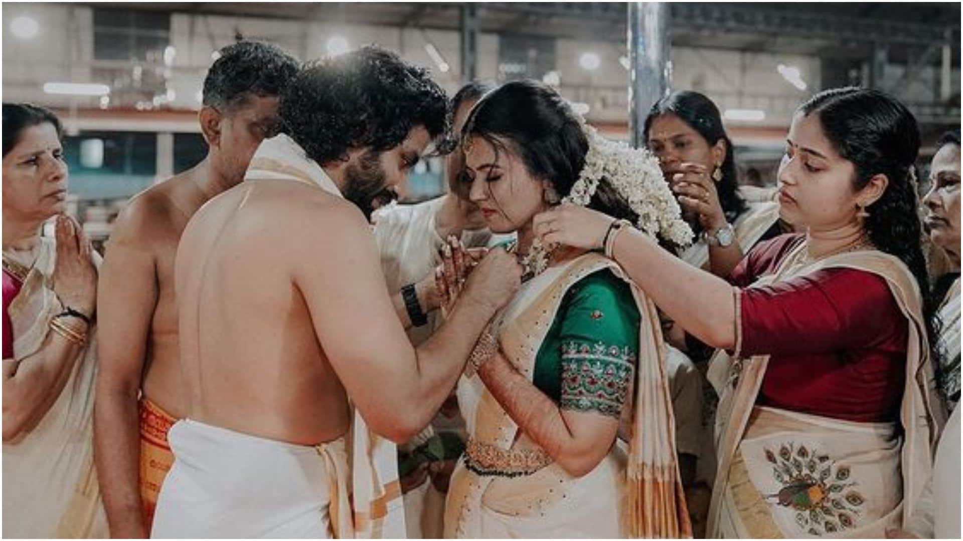 Actress Aparna Das ties the knot with Deepak Parambol See Their Wedding Photos Goes Viral