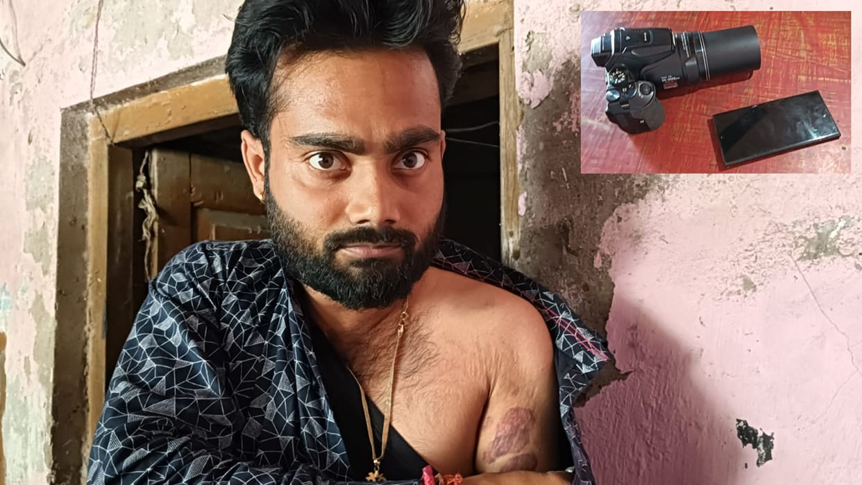 groom beat cameraman when he not make video with drone in azamgarh