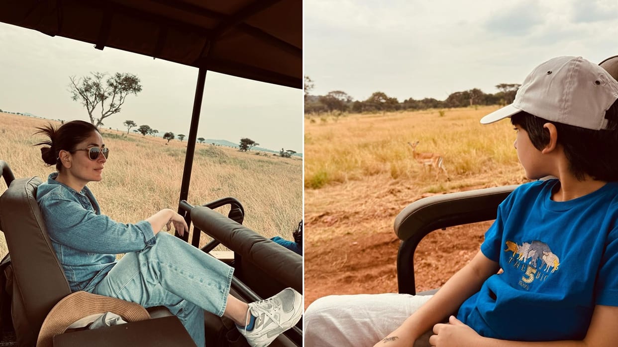 Kareena Kapoor Khan son Taimur quality time in Tanzania their vacation pics goes viral Savanna girl and boy