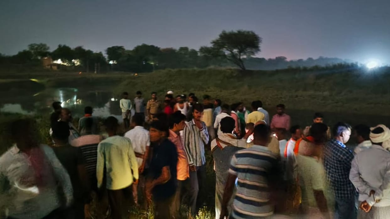 Two young man drowning Varuna river in varanasi