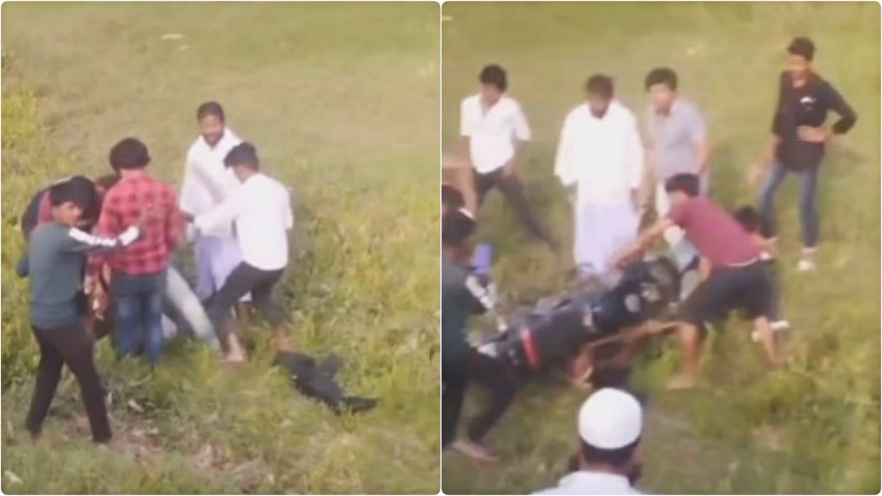 Sitamarhi: Some people tied up young man and beat him mercilessly and burnt his face with bike's silencer