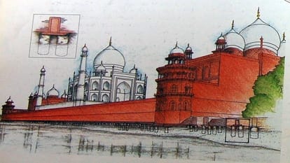 stairs of Basai Ghat of Taj Mahal were visible till 1960 buried in silt