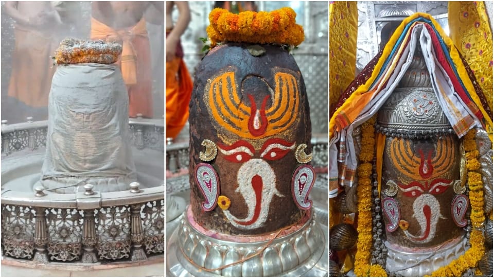 Ujjain Mahakaleshwar Mandir Baba Mahakal dressed in the form of Shri Ganesh in Bhasma Aarti