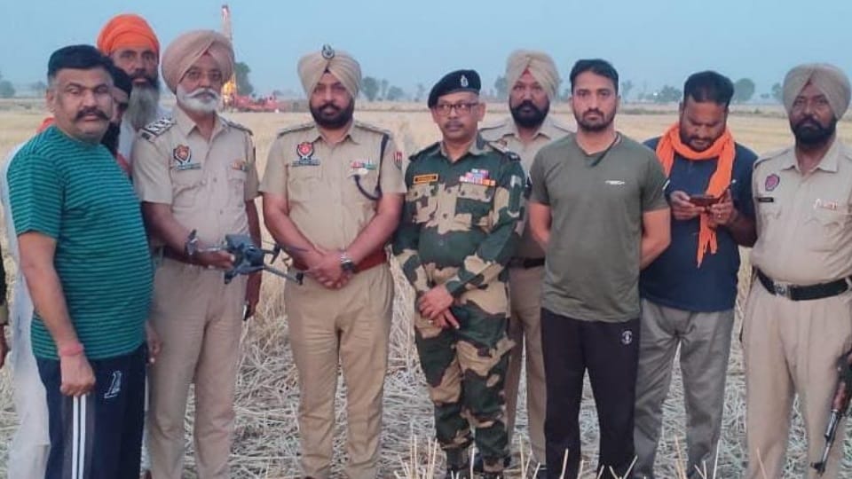 BSF recovered one drone in farming field adjacent to village Khemkaran in Tarn Taran