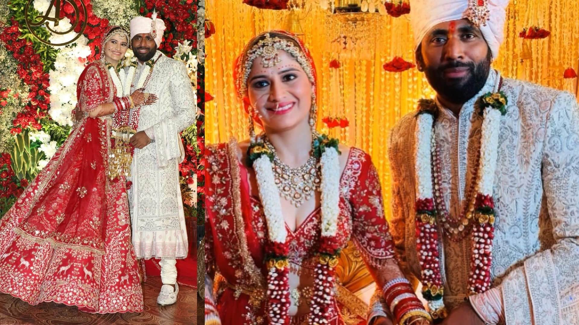 Arti Singh deepak chauhan Wedding latest photos of Arti red lehenga look haldi look mehendi look